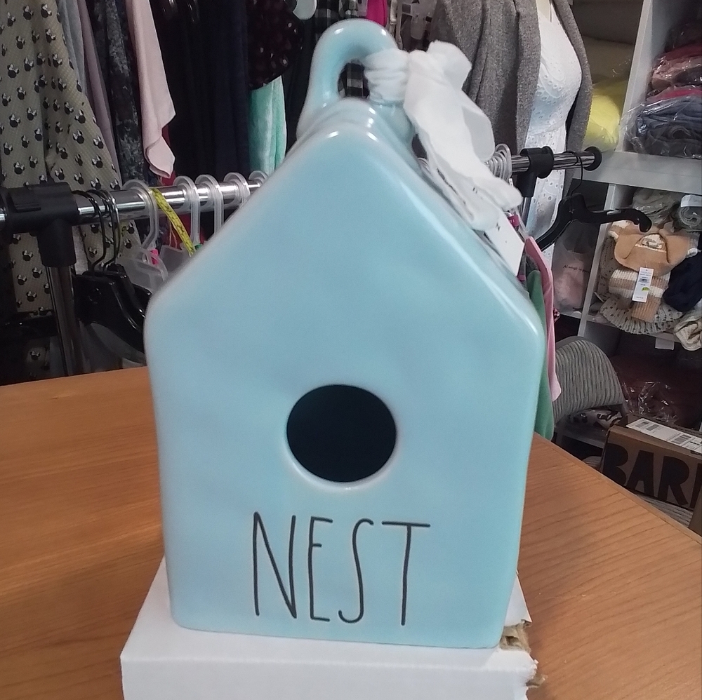 Rae Dunn Blue NEST Birdhouse NEW - Picture 1 of 8